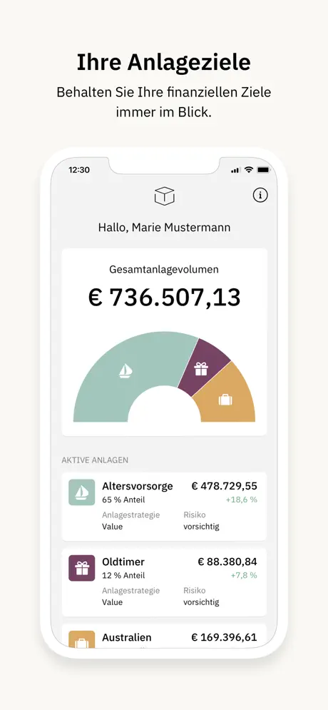 Whitebox iOS Robo-Advisory-App mit Portfolio-Dashboard